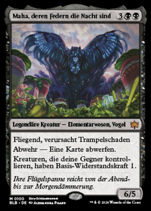 Maha, deren Federn die Nacht sind BLB-100 Mythic Near Mint Deutsch