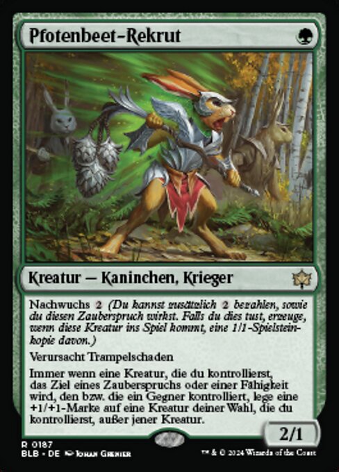 Pfotenbeet-Rekrut BLB-187 Rare Near Mint Deutsch