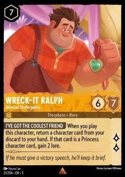 Wreck‐It Ralph - Admiral Underpants 5SSK-21 Rare Near Mint Englisch
