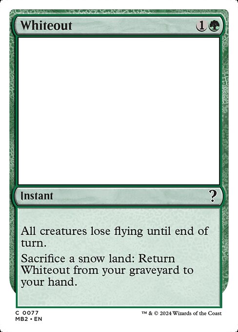 Whiteout MB2-77 Common Excellent Englisch