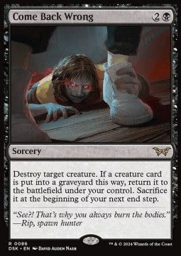 Come Back Wrong DSK-86 Rare Near Mint Englisch Foil