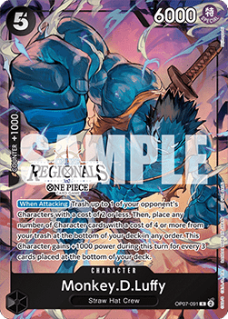 Monkey.D.Luffy (OP07-091) (V.1) STP Rare Boosterfrisch Englisch