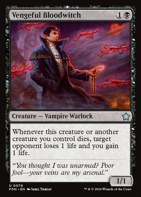 Vengeful Bloodwitch FDN-76 Uncommon Near Mint Englisch Foil