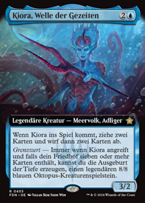 Kiora, Welle der Gezeiten (V.3) XFDN-455 Rare Near Mint Deutsch Foil