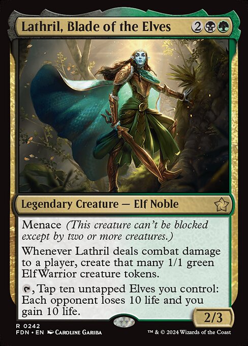 Lathril, Blade of the Elves FDN-242 Rare Near Mint Englisch