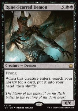 Rune-Scarred Demon FDN-184 Rare Near Mint Englisch Foil