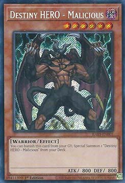 Schicksals-HELD - Malicious (V.3) RA03-001 Secret Rare Near Mint Deutsch 1. Auflage