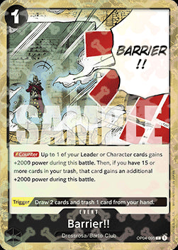 Barrier!! (OP04-095) (V.1) PRB01 Common Near Mint Englisch