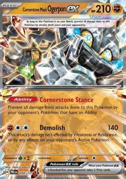 Cornerstone Mask Ogerpon ex PRE-058 Double Rare Near Mint Englisch