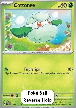 Cottonee xPRE-007 Common Near Mint Englisch Reverse Holo