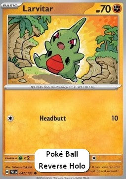 Larvitar xPRE-047 Common Excellent Deutsch Reverse Holo
