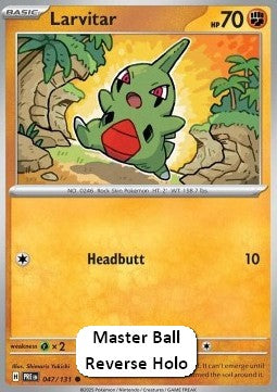 Larvitar xPRE-047 Common Excellent Deutsch Reverse Holo