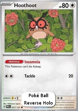 Hoothoot xPRE-077 Common Near Mint Englisch Reverse Holo