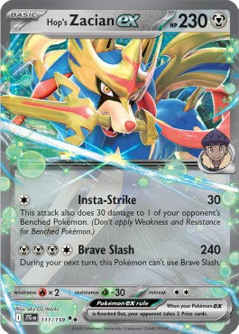 Hops Zacian ex JTG-111 Double Rare Excellent Deutsch