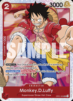 Monkey.D.Luffy (OP01-024) (V.1) PRB01 Super Rare Near Mint Englisch