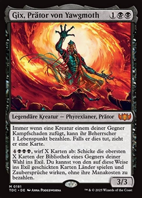 Gix, Prätor von Yawgmoth TDC-181 Mythic Near Mint Deutsch