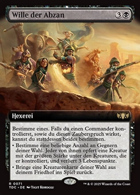 Wille der Abzan XTDC-71 Rare Near Mint Deutsch
