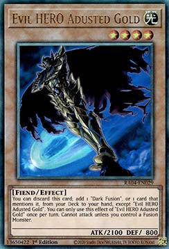 Böser HELD Adusted Gold (V.7) RA04-029 Ultimate Rare Boosterfrisch Deutsch 1. Auflage
