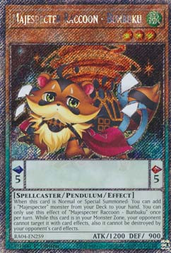 Majespenst Waschbär - Bunbuku (V.1) RA04-259 Platinum Secret Rare Boosterfrisch Deutsch 1. Auflage