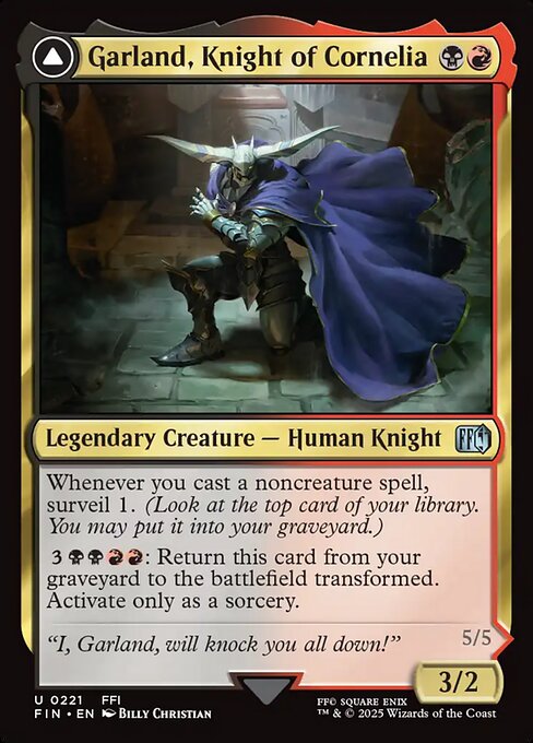 Garland, Knight of Cornelia // Chaos, the Endless FIN-221 Uncommon Near Mint Englisch Foil