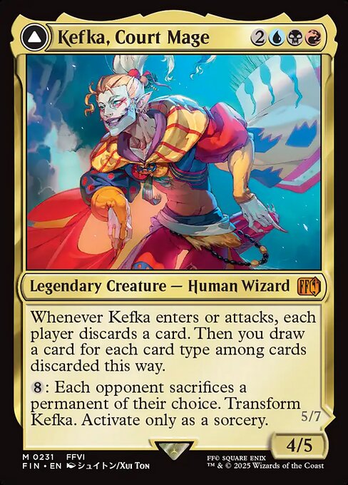 Kefka, Court Mage // Kefka, Ruler of Ruin FIN-231 Mythic Near Mint Englisch