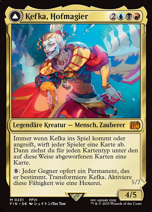 Kefka, Court Mage // Kefka, Ruler of Ruin FIN-231 Mythic Near Mint Deutsch