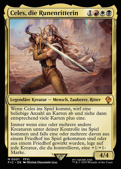 Celes, Rune Knight FIC-1 Mythic Excellent Deutsch Foil