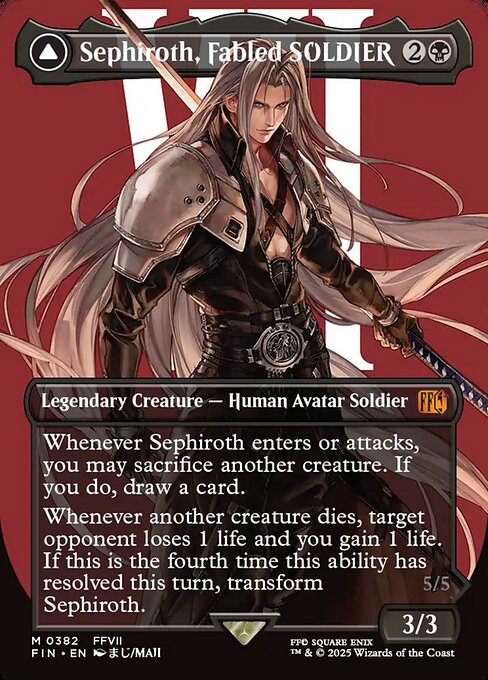 Sephiroth, Fabled SOLDIER // Sephiroth, One-Winged Angel (V.2) XFIN-382 Mythic Near Mint Englisch Foil
