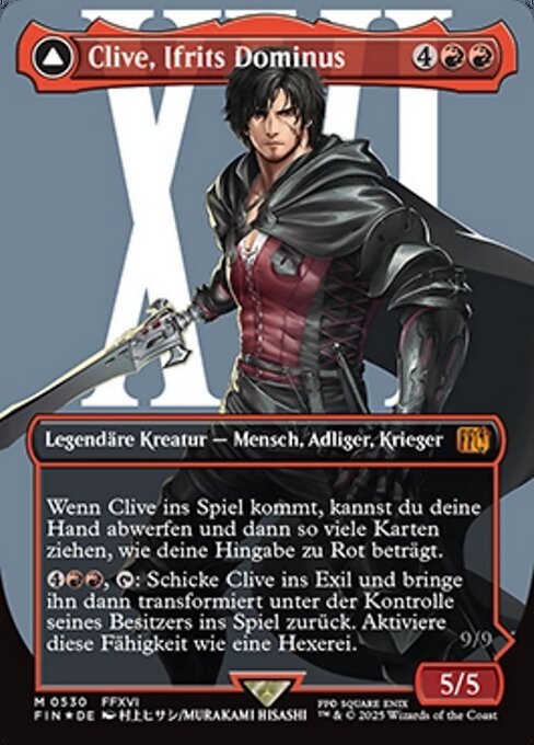 Clive, Ifrit's Dominant // Ifrit, Warden of Inferno (V.2) XFIN-385 Mythic Excellent Deutsch