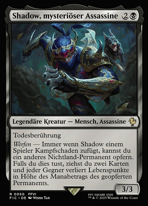 Shadow, Mysterious Assassin FIC-50 Rare Near Mint Deutsch