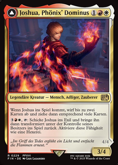 Joshua, Phoenix's Dominant // Phoenix, Warden of Fire FIN-229 Rare Near Mint Deutsch