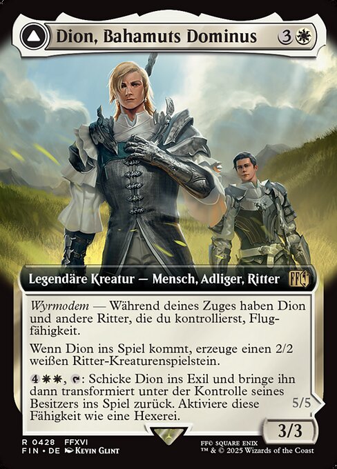 Dion, Bahamut's Dominant // Bahamut, Warden of Light (V.2) XFIN-428 Rare Near Mint Deutsch