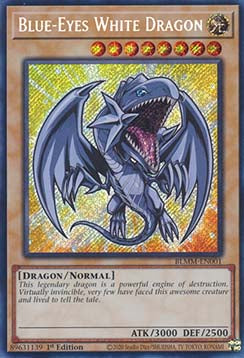 Blue-Eyes White Dragon (V.1) BLMM-EN001 Secret Rare Played Englisch 1. Auflage