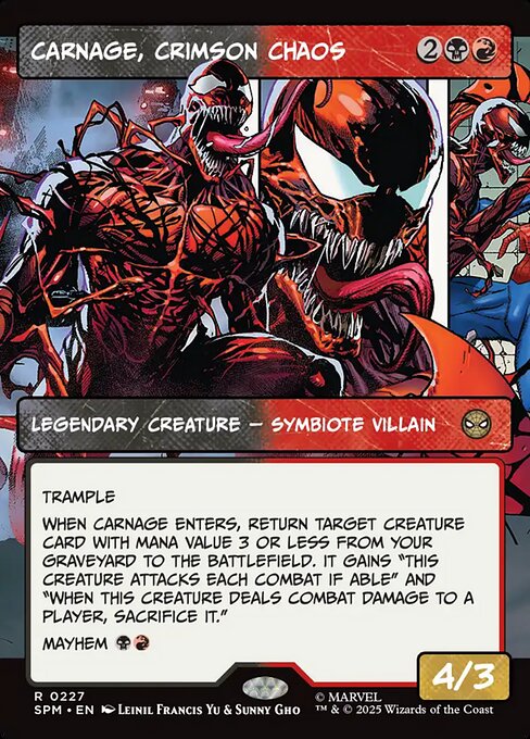 Carnage, Crimson Chaos XSPM-227 Rare Near Mint Englisch Foil
