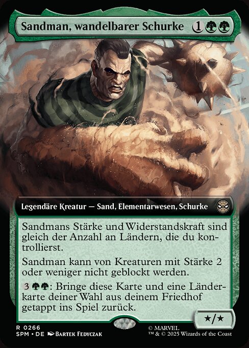 Sandman, wandelbarer Schurke XSPM-266 Rare Excellent Deutsch Foil