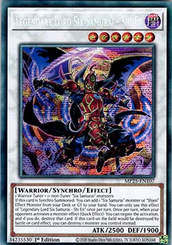 Legendärer Lord der Sechs Samurai - Shi En MP25-DE107 Secret Rare Excellent Deutsch 1. Auflage