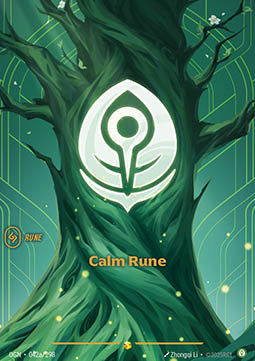 Calm Rune (V.2) OGN-042a Showcase Near Mint Englisch Foil