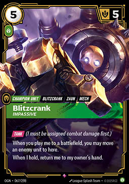 Blitzcrank, Impassive OGN-067 Rare Near Mint Englisch Foil