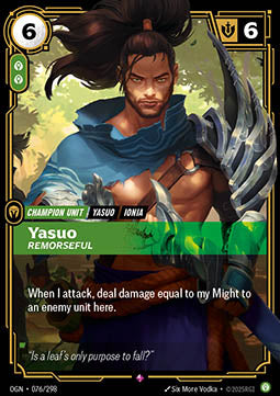 Yasuo, Remorseful OGN-076 Rare Near Mint Englisch Foil
