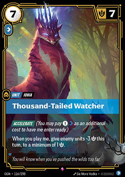 Thousand-Tailed Watcher OGN-116 Rare Near Mint Englisch Foil