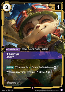 Teemo, Scout (V.1) OGN-197 Rare Near Mint Englisch Foil