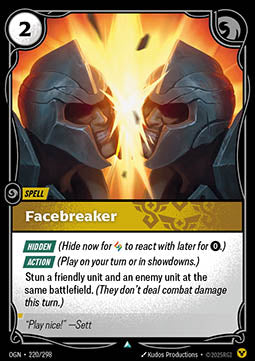 Facebreaker OGN-220 Uncommon Near Mint Englisch