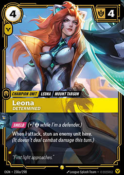 Leona, Determined OGN-238a Showcase Near Mint Englisch Foil