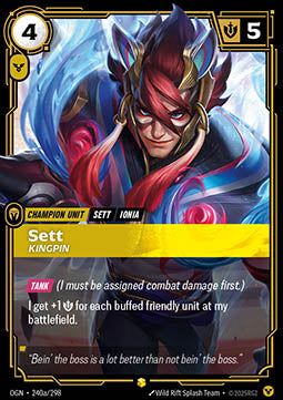 Sett, Kingpin OGN-240a Showcase Near Mint Englisch Foil