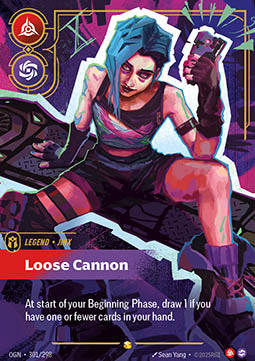 Jinx, Loose Cannon (V.2) OGN-301 Showcase Near Mint Englisch Foil