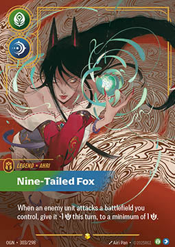 Ahri, Nine-Tailed Fox (V.2) OGN-303 Showcase Excellent Englisch Foil