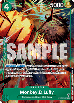 Monkey.D.Luffy (PRB02-005) (V.2) PRB02 Alternate Art Near Mint Englisch