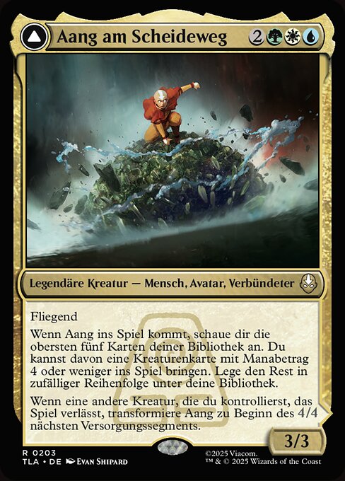 Aang am Scheideweg // Aang, vorherbestimmter Retter TLA-203 Rare Near Mint Deutsch Foil