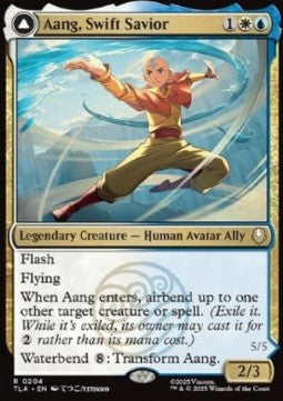 Aang, Swift Savior // Aang and La, Ocean's Fury TLA-204 Rare Good Englisch Foil
