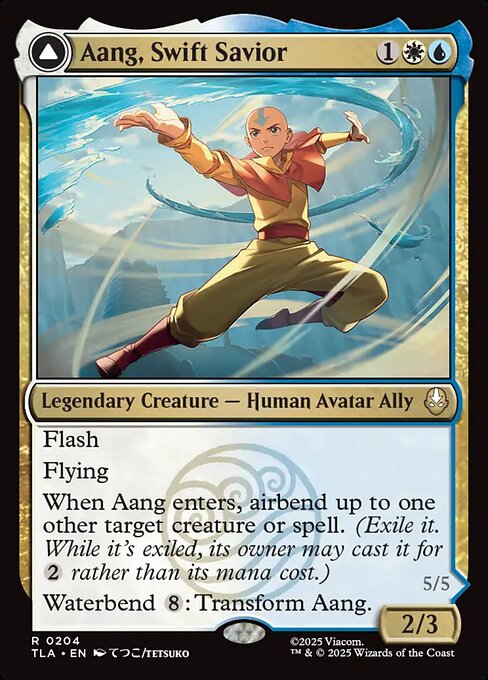 Aang, Swift Savior // Aang and La, Ocean's Fury TLA-204 Rare Good Englisch Foil